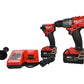 Milwaukee 3697-22 18V Lithium-Ion Brushless Cordless Hammer Drill and Impact Driver Combo Kit (2-Tool) with (2) 5.0Ah Batteries, Charger & Tool Case