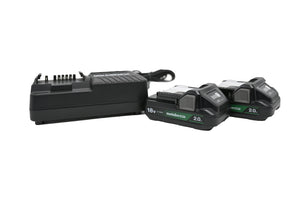 Metabo HPT MultiVolt 18 Power Tools: Two-Pack of Lithium-ion Batteries and Charger UC18YKSL